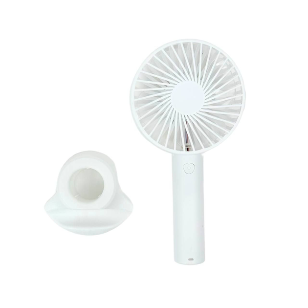 Міні-вентилятор акумуляторний X-9 на підставці Білий (GR-04499)