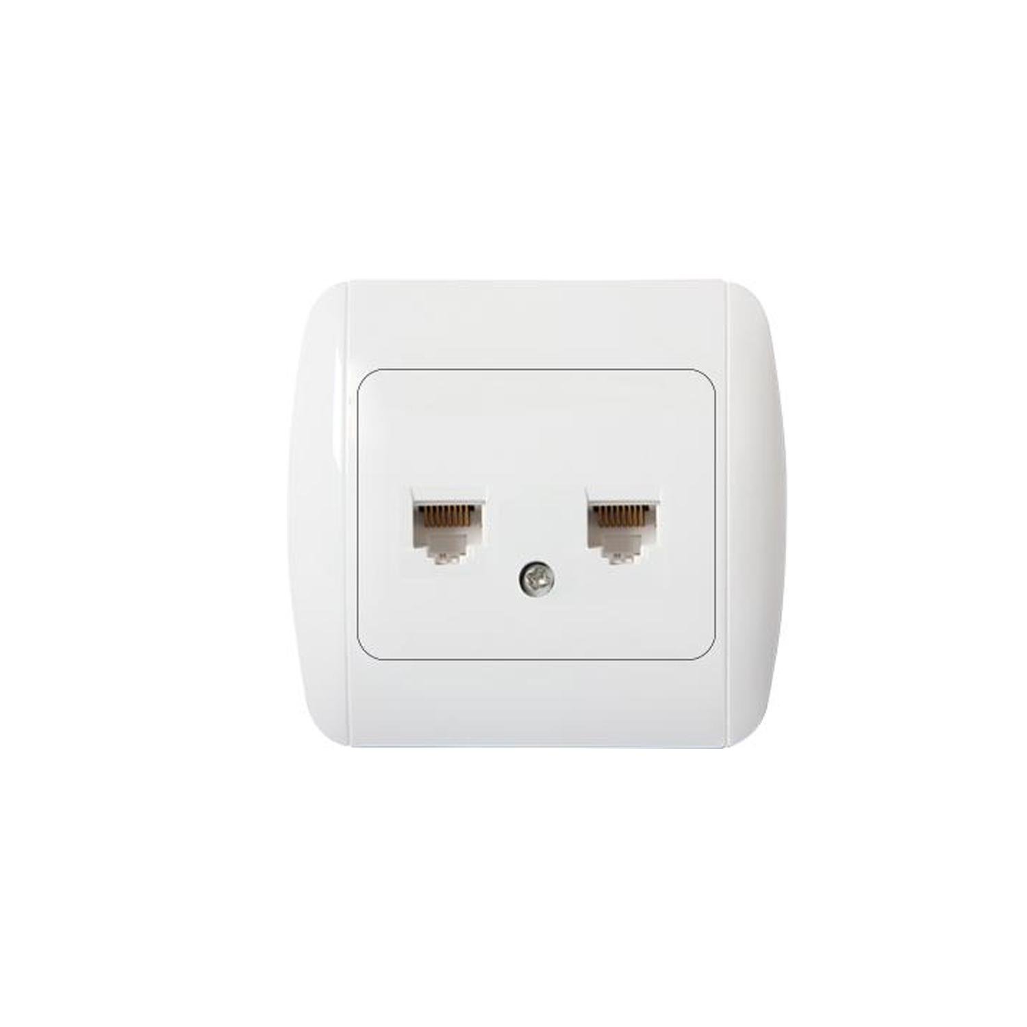 Розетка комп'ютерна E.NEXT e.install.standart.819С2 RJ45 подвійна Білий (s035016)