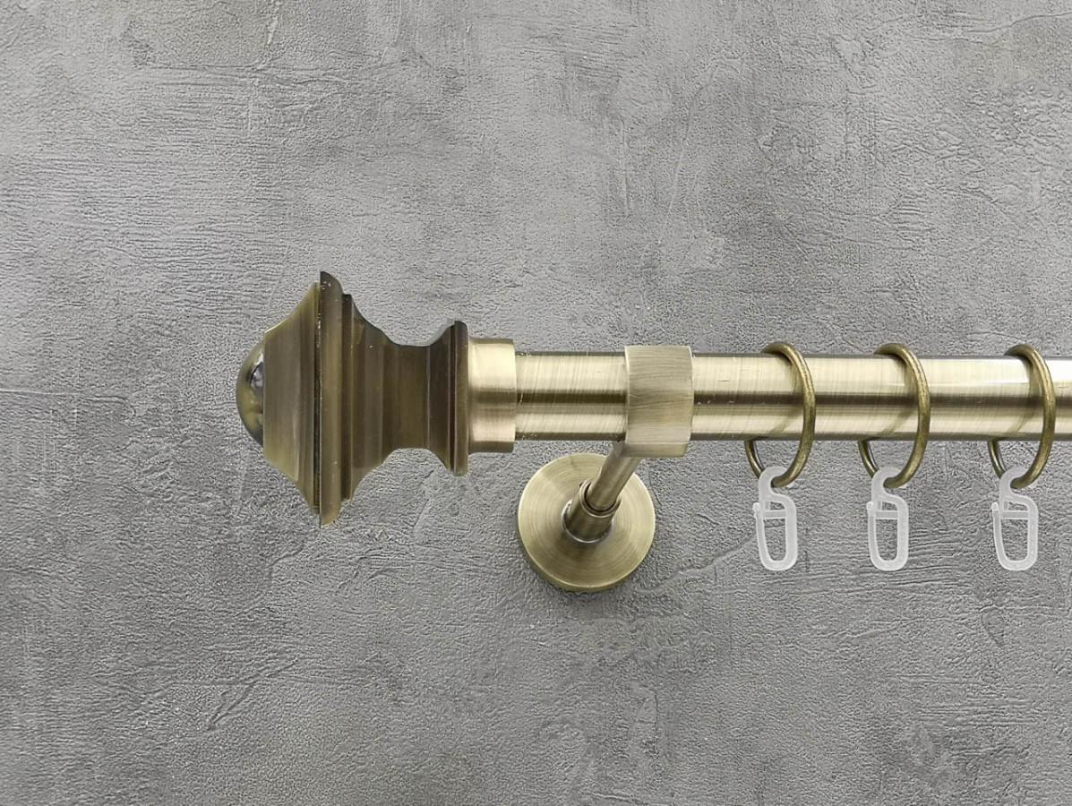 Карниз Quadrum Борджеза гладкая штанга одинарный модерн 25 мм 240 см Антик (264775251)