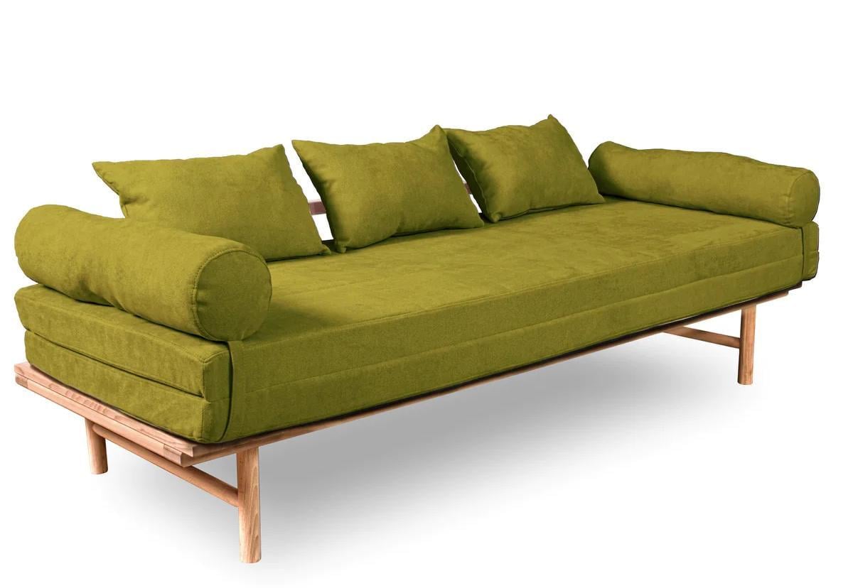 Диван-кушетка розкладний Woodman Le Mar з масиву дерева Бук/Зелений