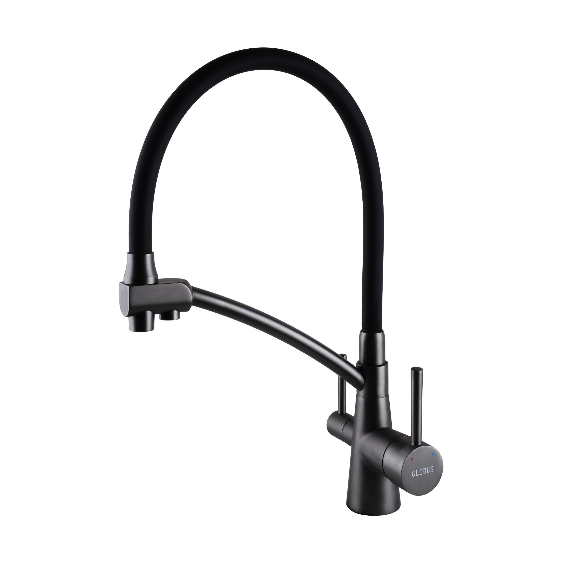 Смеситель для кухни под осмос Globus Lux GLLR-0700-11 Graphite