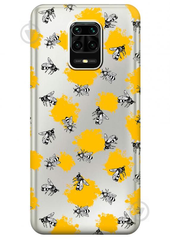 Прозрачный силиконовый чехол iSwag для Xiaomi Redmi Note 9S с рисунком - Пчелы (M1674) Прозрачный силиконовый чехол iSwag для Xiaomi Redmi Note 9S с рисунком - Пчелы (M1674)
