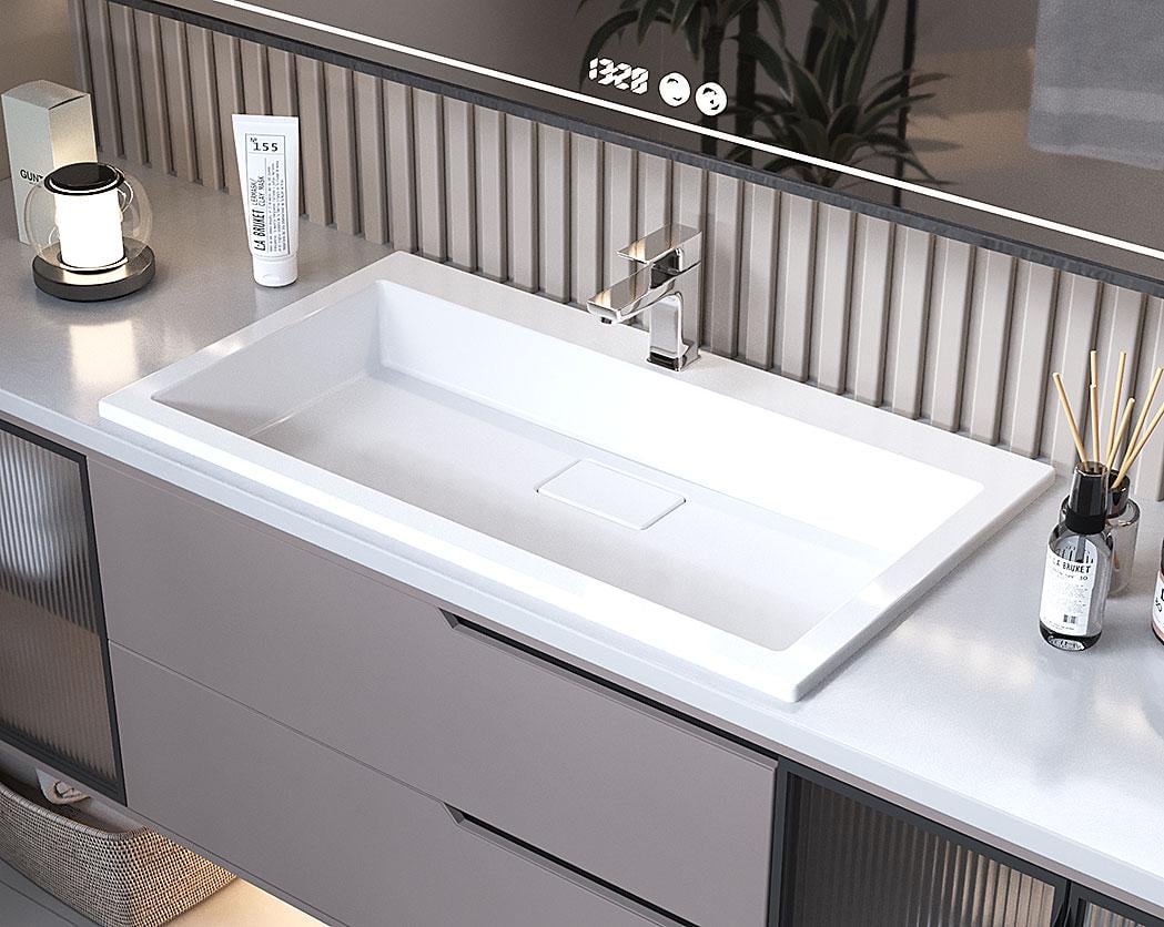 Умивальник накладний Status Aria Low 80 White (725) - фото 5