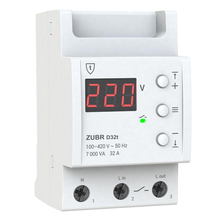 Реле напруги ZUBR D32t/32 А/7 000 ВА (4820120220456)