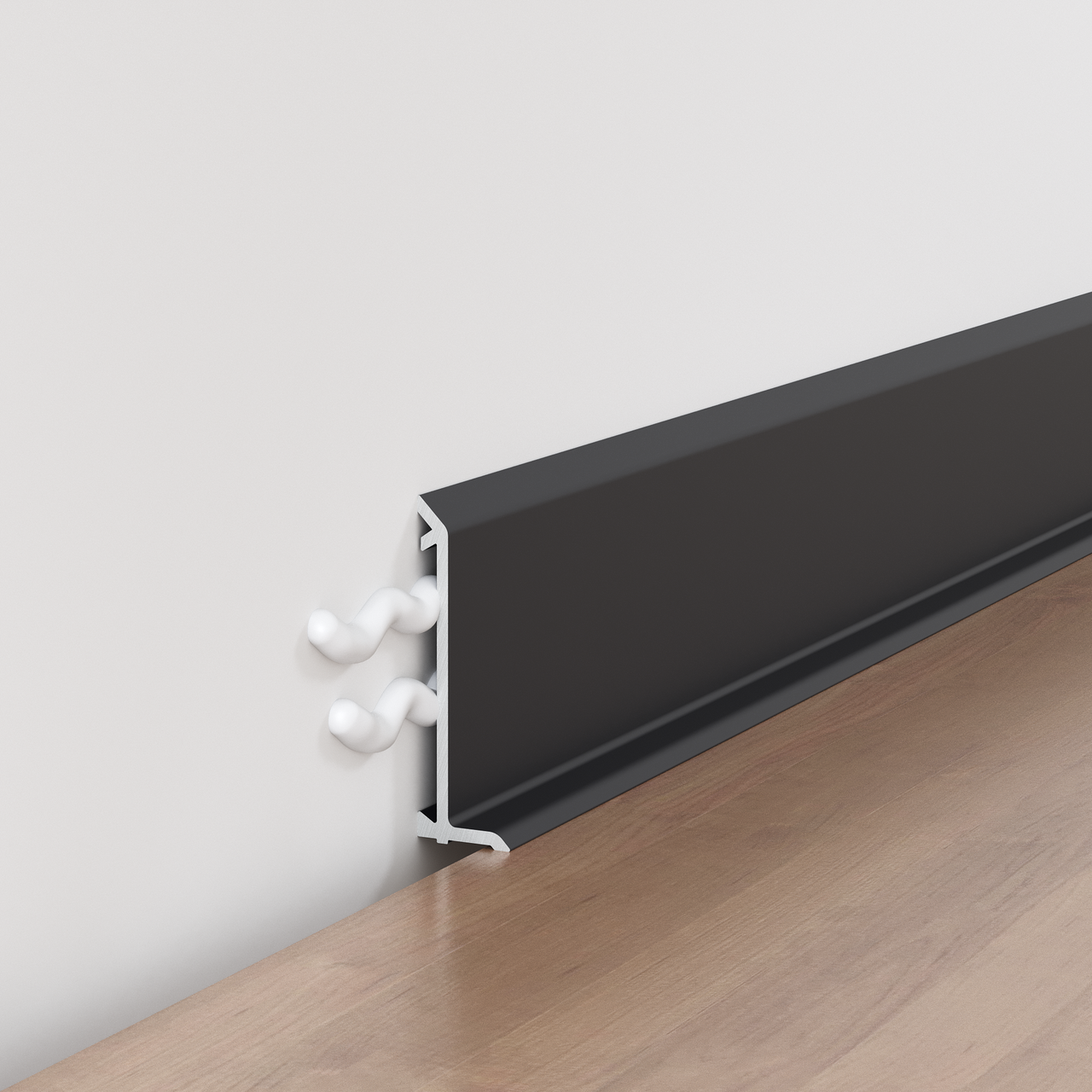 Плинтус накладной FSPRO P1240 алюминиевый 2,5 м Черный (F1.P1240B)