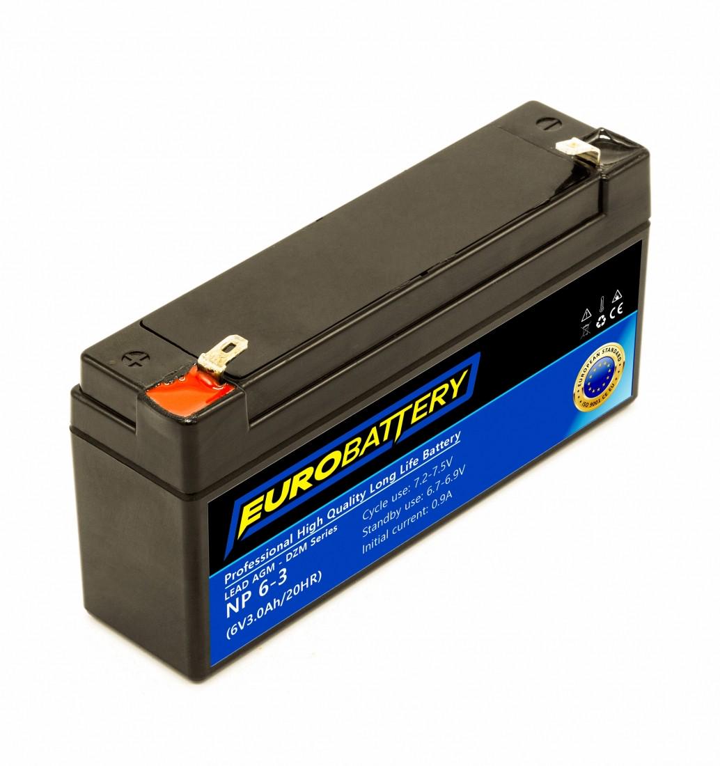 Аккумулятор для ИБП EuroBattery AGM NP 6-3 DZM 6V 3,0 Ач (786)
