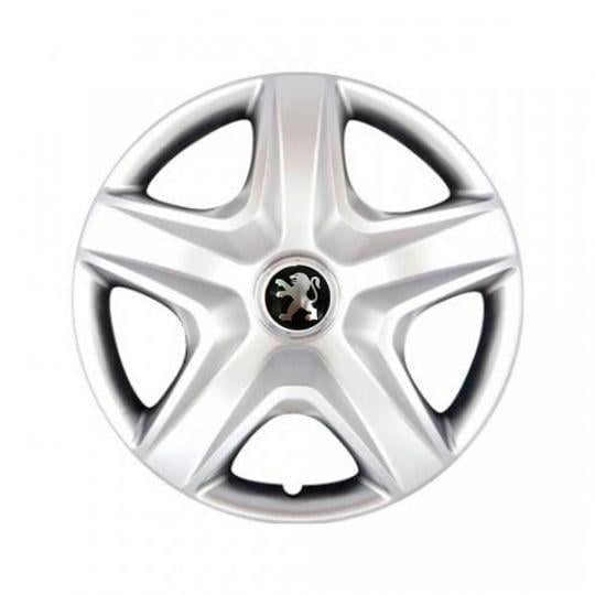 Автомобильные колпаки SKS 340 R15 с логотипом Peugeot 4 шт. Серебристый