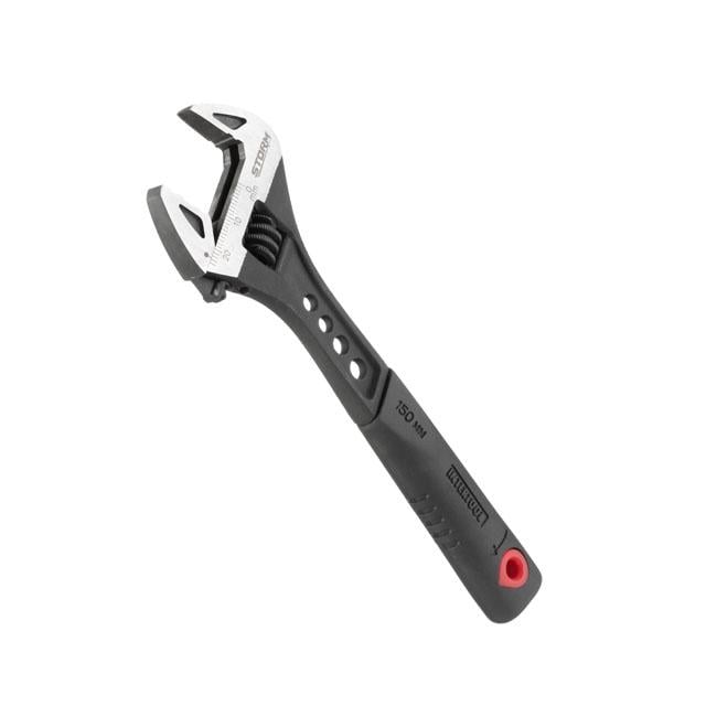 Ключ розвідний Intertool 150 мм кований рукоятка TPR HRC 40 ~ 50 Cr-V STORM (XT-0070)