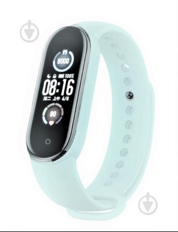 Ремінець для Mi Band 5 силіконовий BeWatch М'ятний (1540697)
