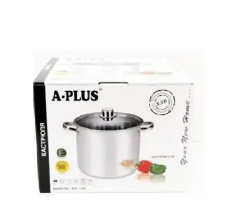 Кастрюля из нержавеющей стали со стеклянной крышкой 8,5 л ø 24 см - фото 3 Кастрюля из нержавеющей стали со стеклянной крышкой 8,5 л ø 24 см - фото 3