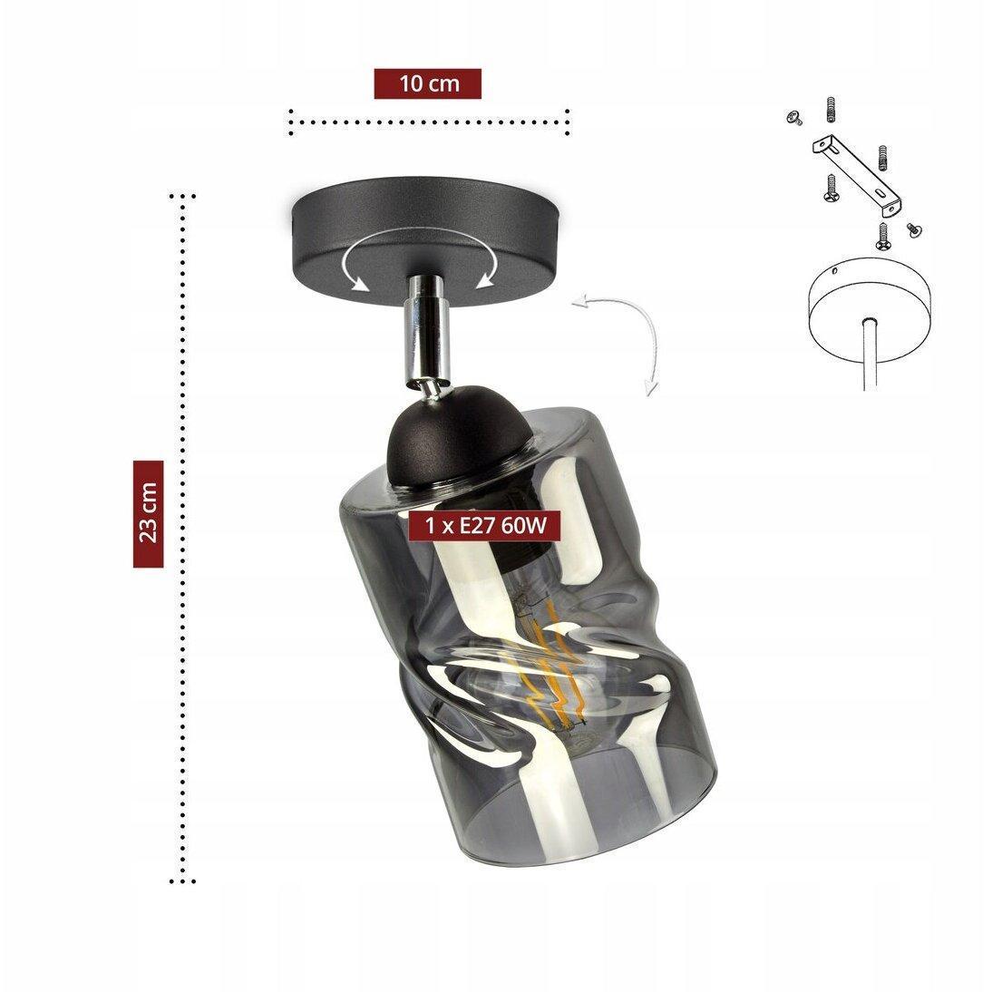 Светильник-спот Sirius с поворотным механизмом под лампу Е27 Черный (S4944-1 BK+SM) - фото 8 Светильник-спот Sirius с поворотным механизмом под лампу Е27 Черный (S4944-1 BK+SM) - фото 8