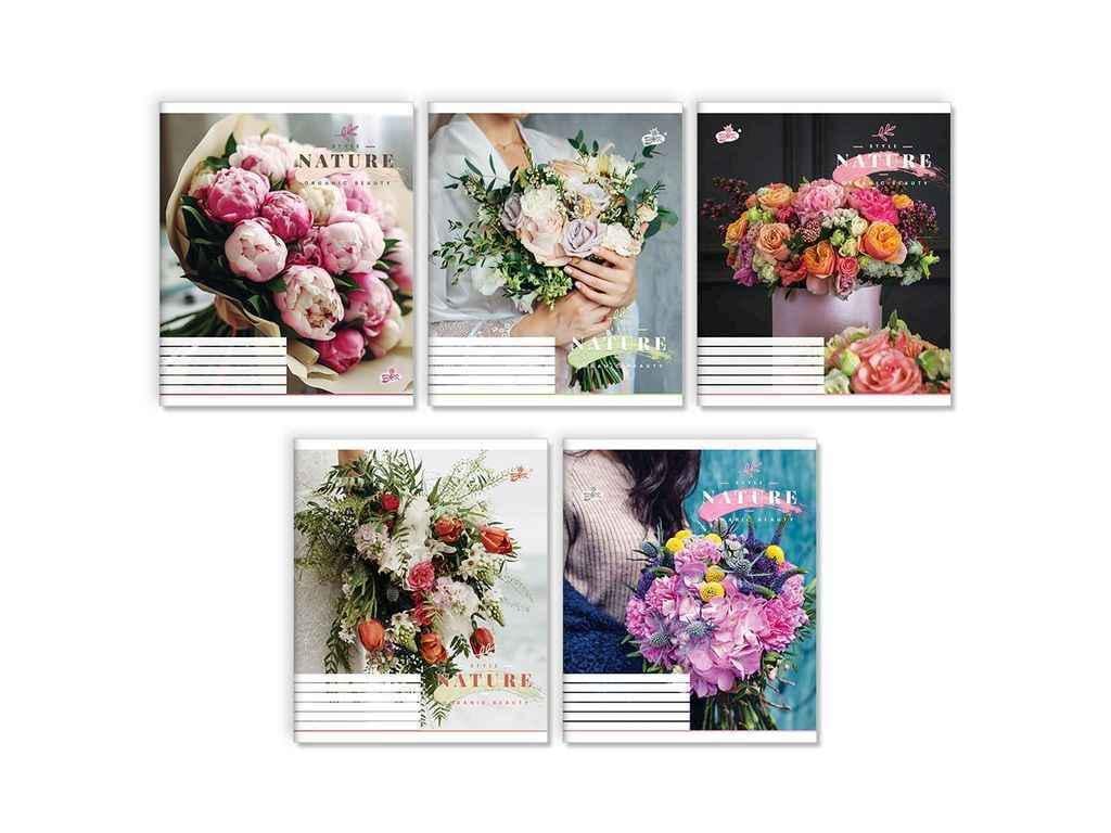 Тетрадь в клетку Бріск 48 л. 15 шт. ТВ-14 №2494 Букет (1065727)