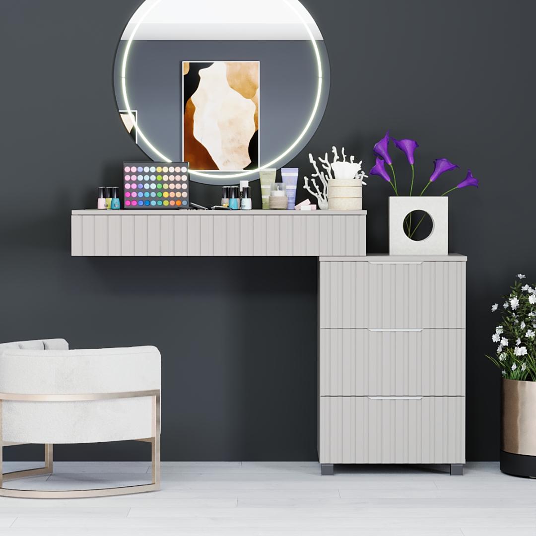 Туалетний столик з тумбою DiPortes Саванна Кс-11_K-35 30/92/42 см Кашемір 1(01374-01383)