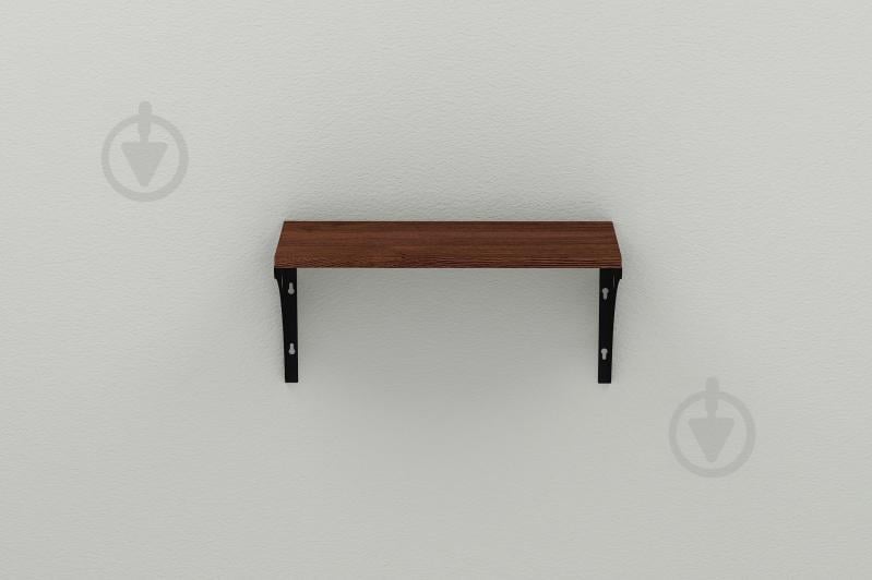 Полиця настінна Ferrum-decor Ханді 2 240x700x240 метал Чорний ДСП Венге 16 мм (XND0045)