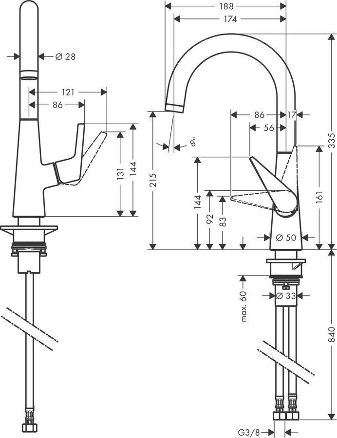 Змішувач для кухні Hansgrohe Talis 220 1Jet (72814000) - фото 3