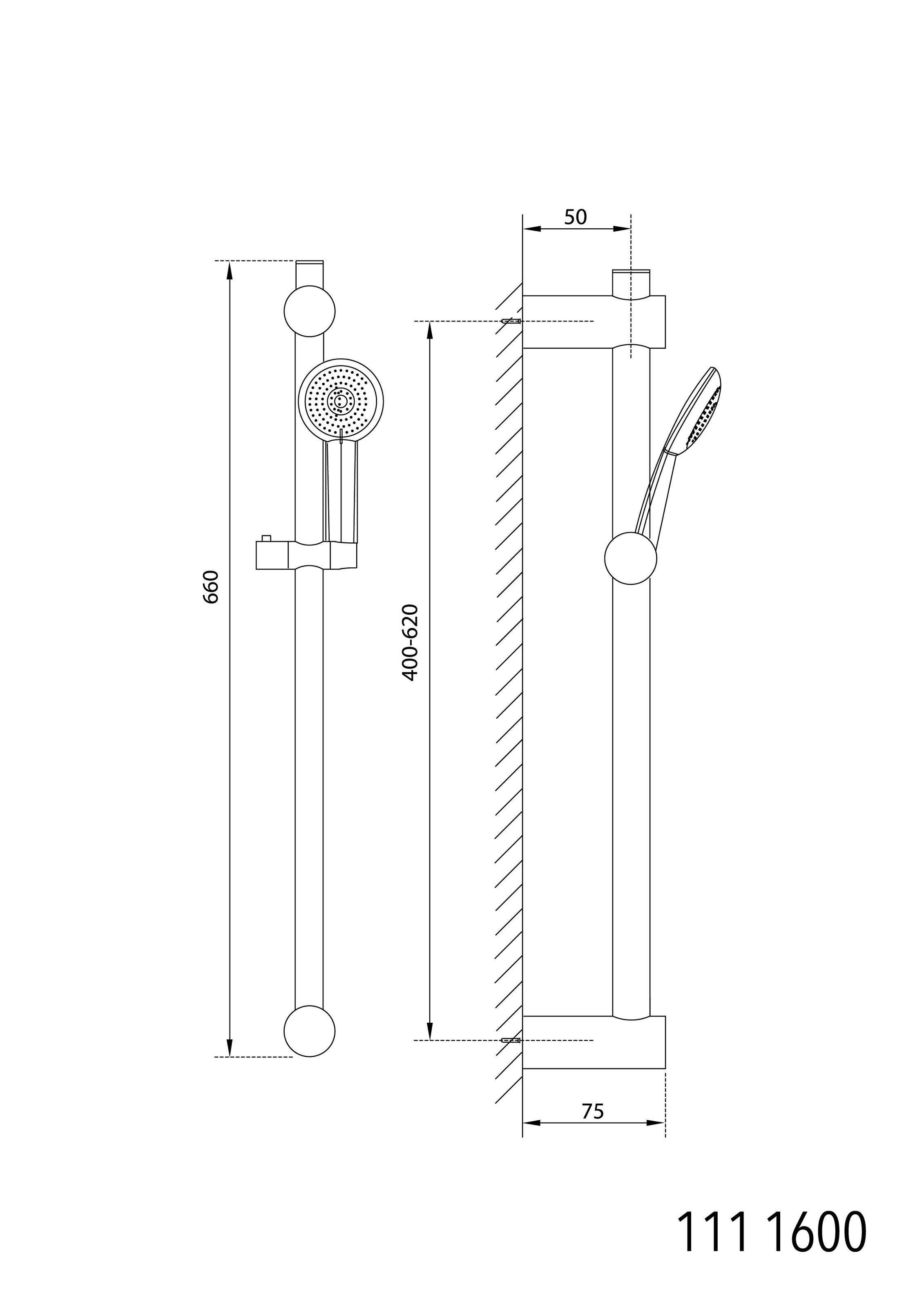 Душовий комплект із штангою Steinberg Serie 111 111 1600 Хром (90012) - фото 4