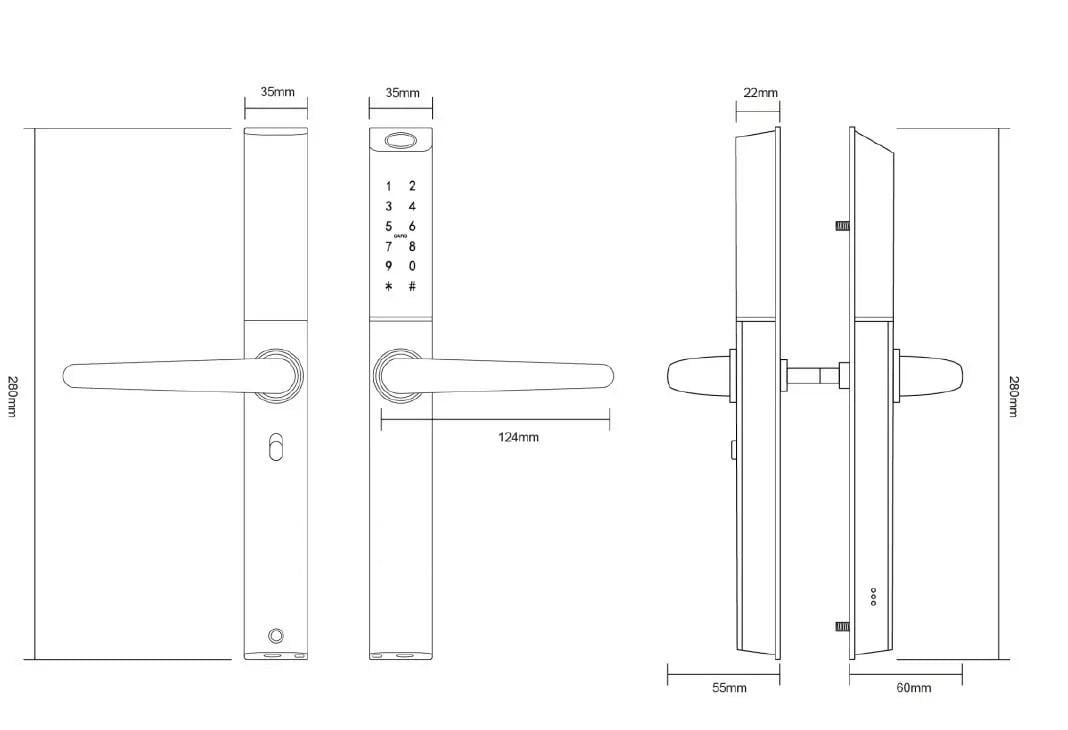 Замок дверний біометричний розумний SEVEN LOCK SL-7763BF White (2603751274) - фото 6