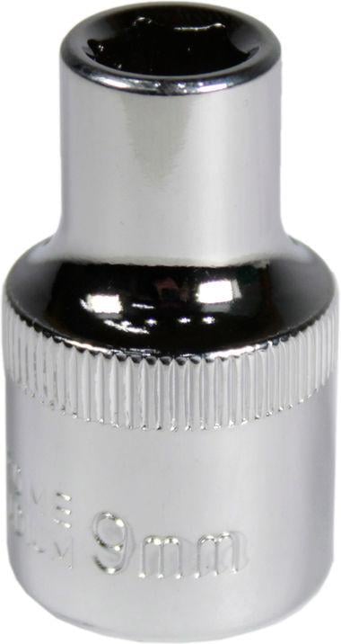 Головка торцевая низкая шестигранная Intertool 1/2 9 мм Хром ванадиум (ET-0009)