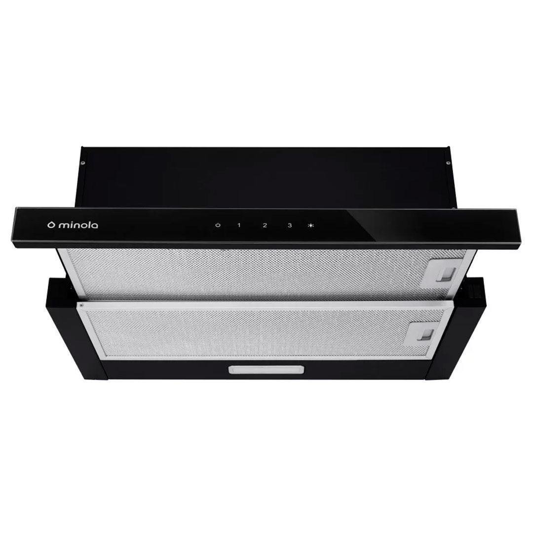 Витяжка вбудована телескопічна Minola HTLS 6734 BL 1100 LED GLASS