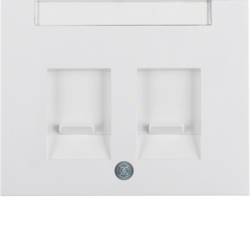 Панель лицевая Berker K.1 для двойной компьютерной/телефонной розетки RJ12/RJ45 Полярная белизна (11827009)