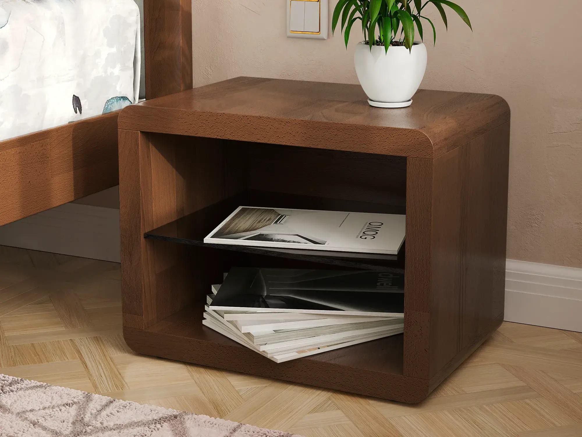 Тумба прикроватная Arbor Drev Глория натуральное дерево сосна Орех (51688)