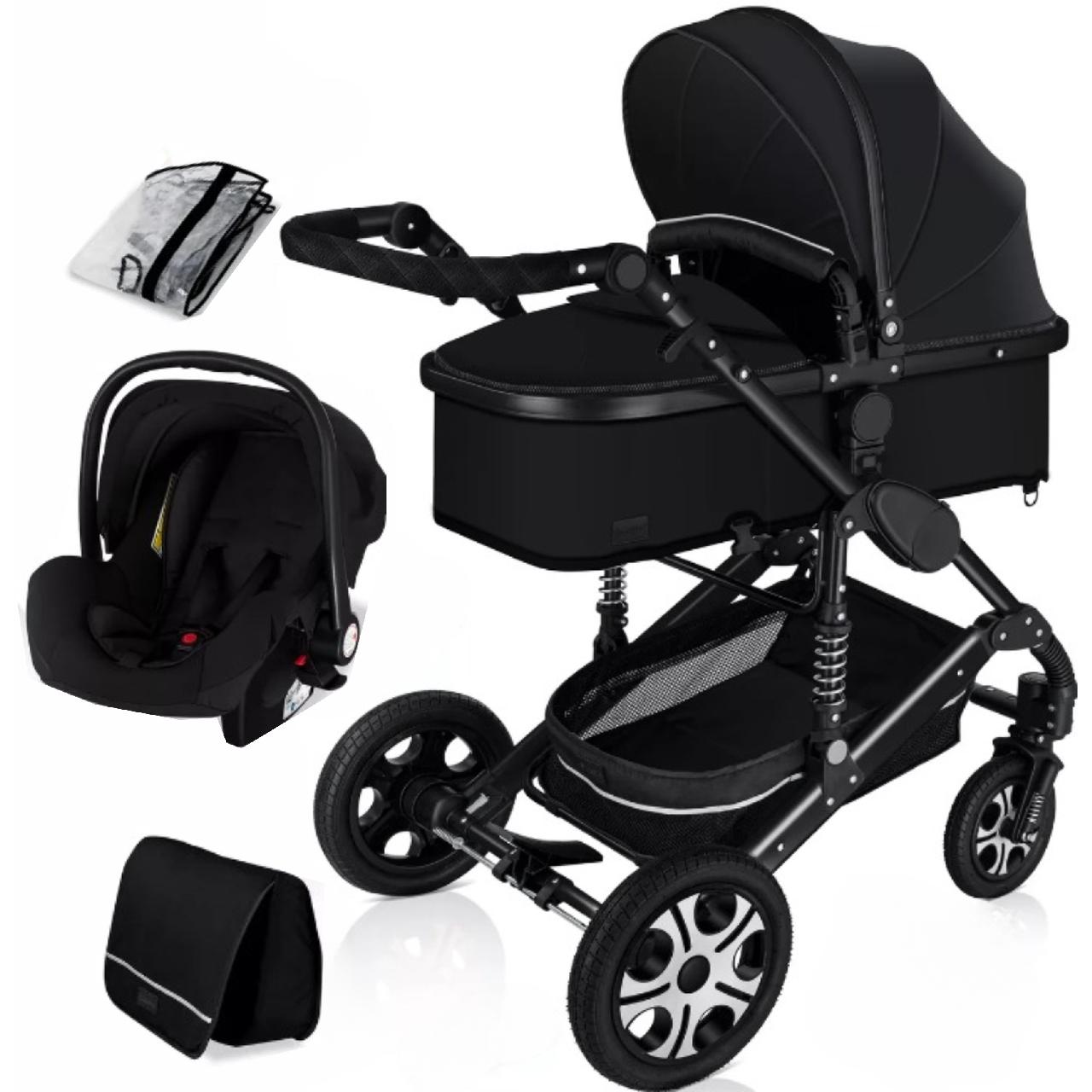 Коляска детская с автокреслом KESSER 3в1 94x64x119 см Черный - фото 1 Коляска детская с автокреслом KESSER 3в1 94x64x119 см Черный - фото 1