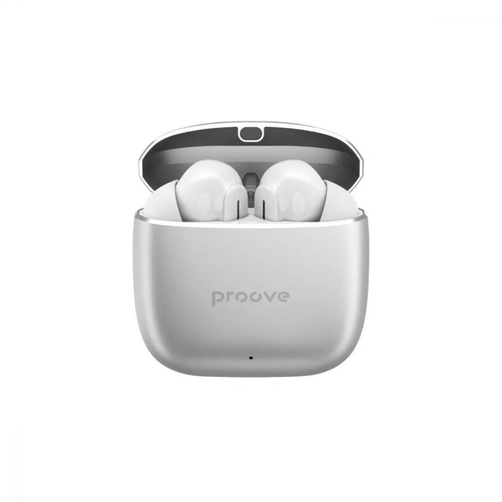 Навушники бездротові Proove Cold Sound TWS у кейсі Сріблястий/Білий (587746)