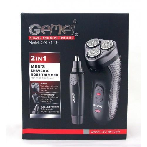 Электробритва с триммером Gemei GM-7113 (1282320271) - фото 6