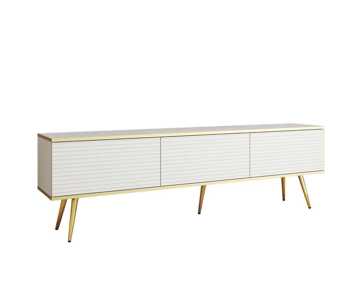 Тумба под ТВ Perfect Home Oro RTV175 MDF 3-дверная с золотыми ножками Белый (PFH-091341) Тумба под ТВ Perfect Home Oro RTV175 MDF 3-дверная с золотыми ножками Белый (PFH-091341)