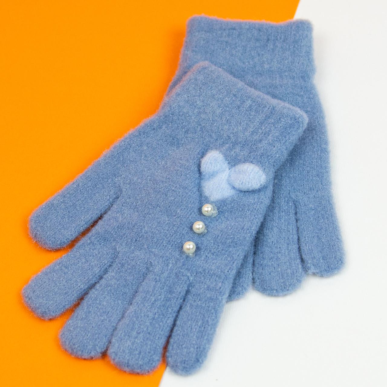 Перчатки для девочек подростков на 9-11 лет 21-25-28 Синий (DR010033)