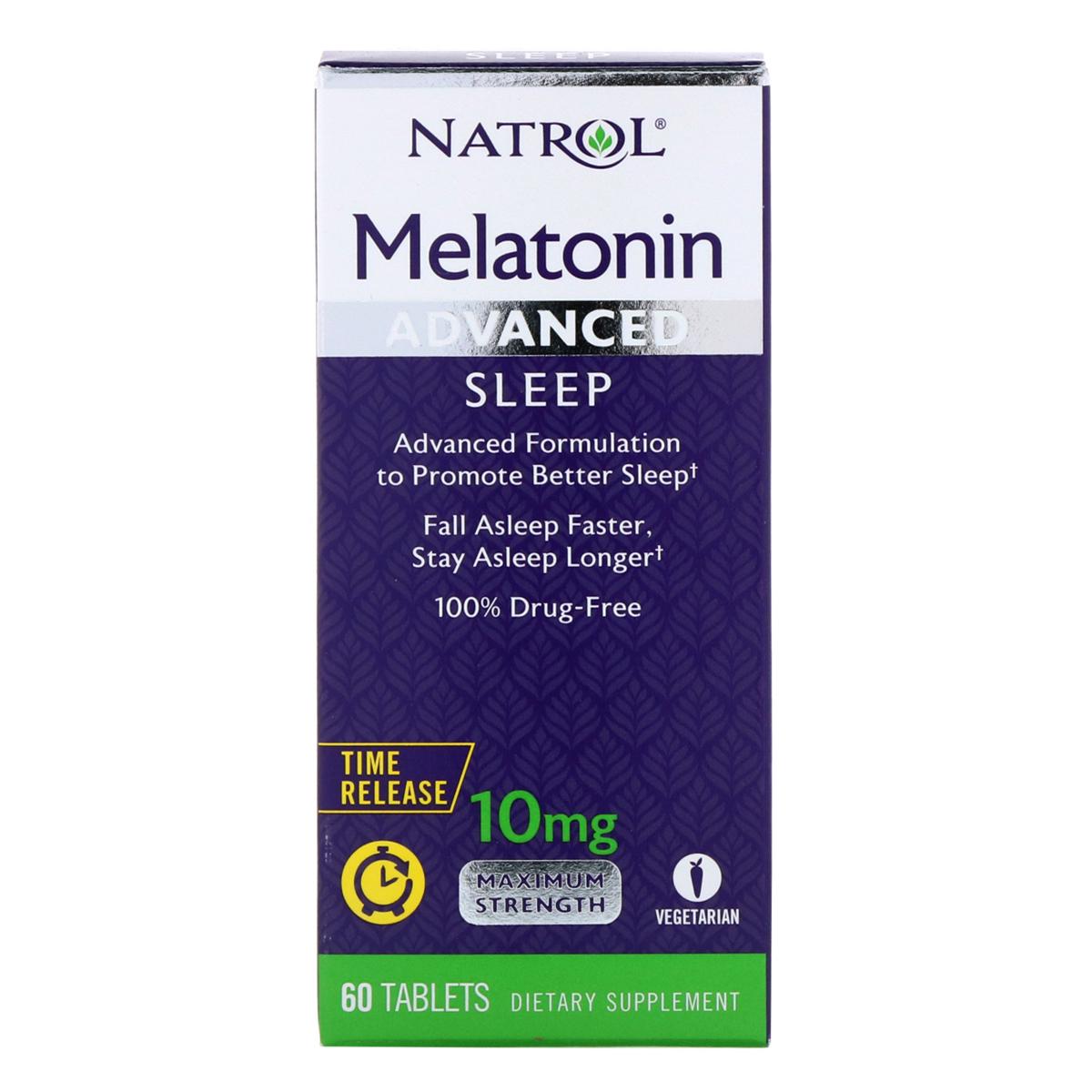 Мелатонін повільного вивільнення Natrol Melatonin Advanced Sleep 10 мг 60 таблеток (NTL05964)