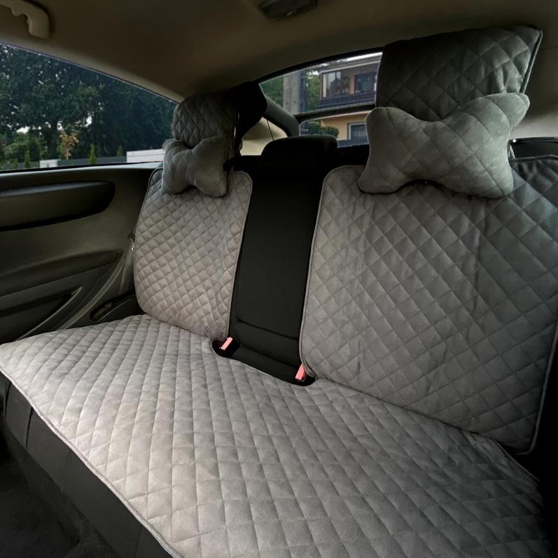 Накидки на сиденье автомобиля с подголовником эко-замша задний комплект Серый (742) Накидки на сиденье автомобиля с подголовником эко-замша задний комплект Серый (742)