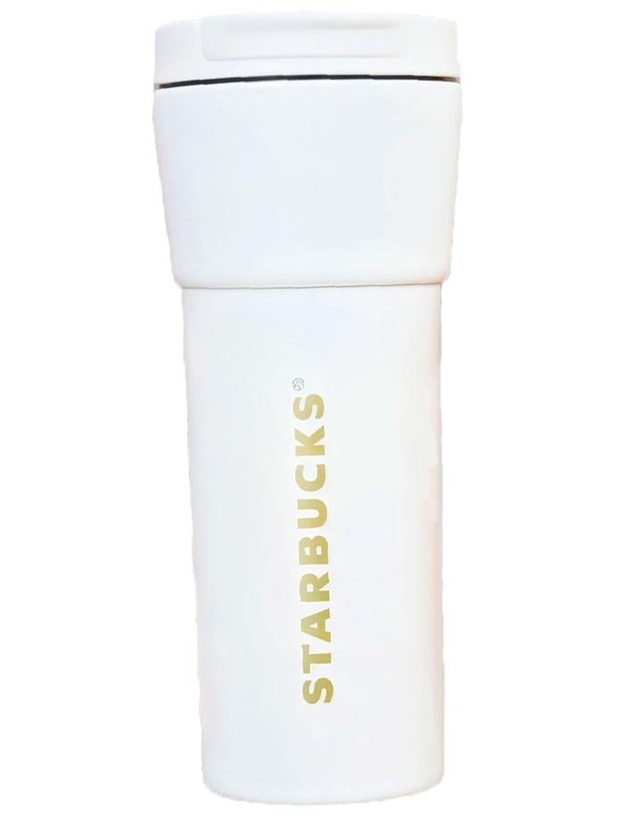 Термос Kayfovo с надписью Starbucks из нержавеющей стали с крышкой 473 мл White (29287)