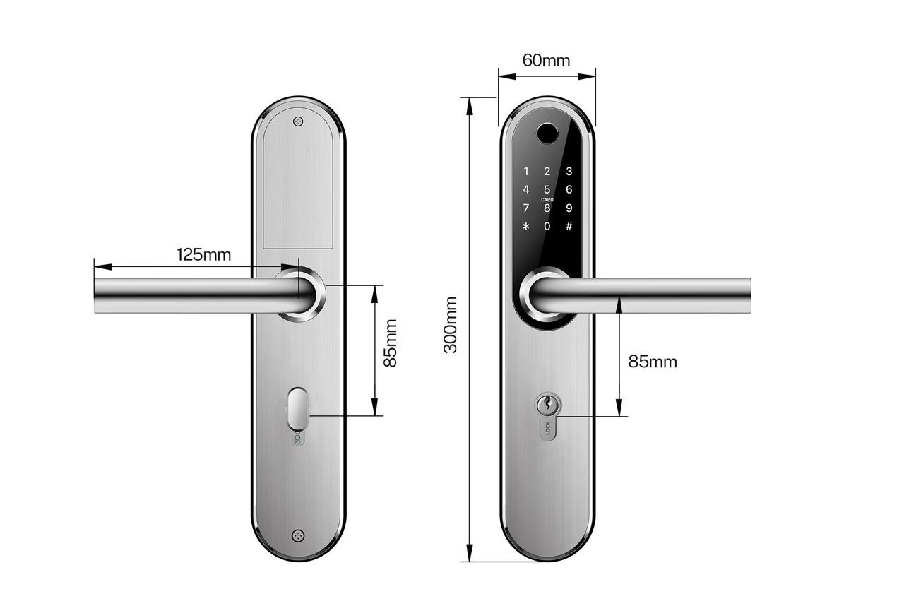 Замок дверний біометричний розумний SEVEN LOCK SL-7768BF 85 мм Black (2469237345) - фото 6 Замок дверний біометричний розумний SEVEN LOCK SL-7768BF 85 мм Black (2469237345) - фото 6