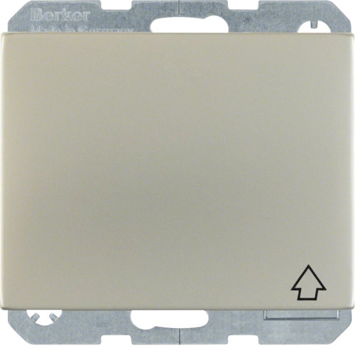 Розетка Berker K.5 с заземлением/защитными шторками и крышкой Нержавеющая сталь (47517104)