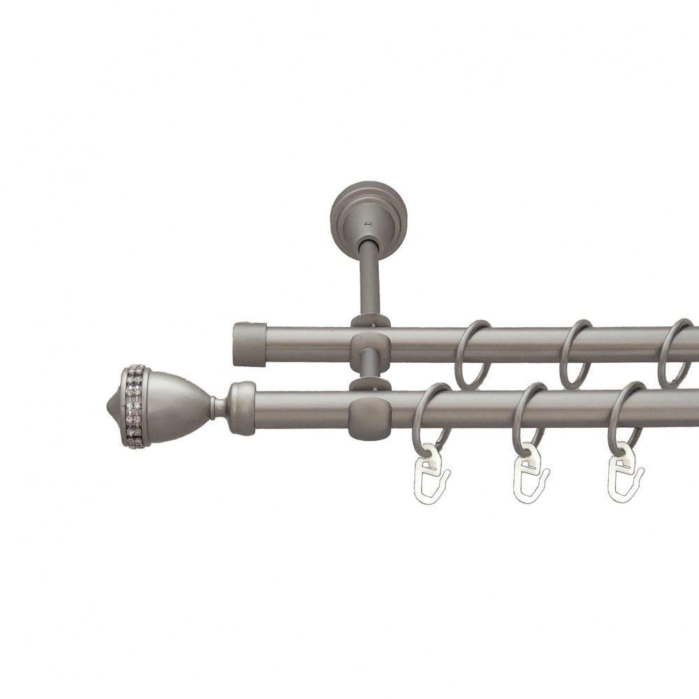 Карниз Orvit Этерния двухрядный гладкий 16/16 мм 300 см Сатин (6098929)