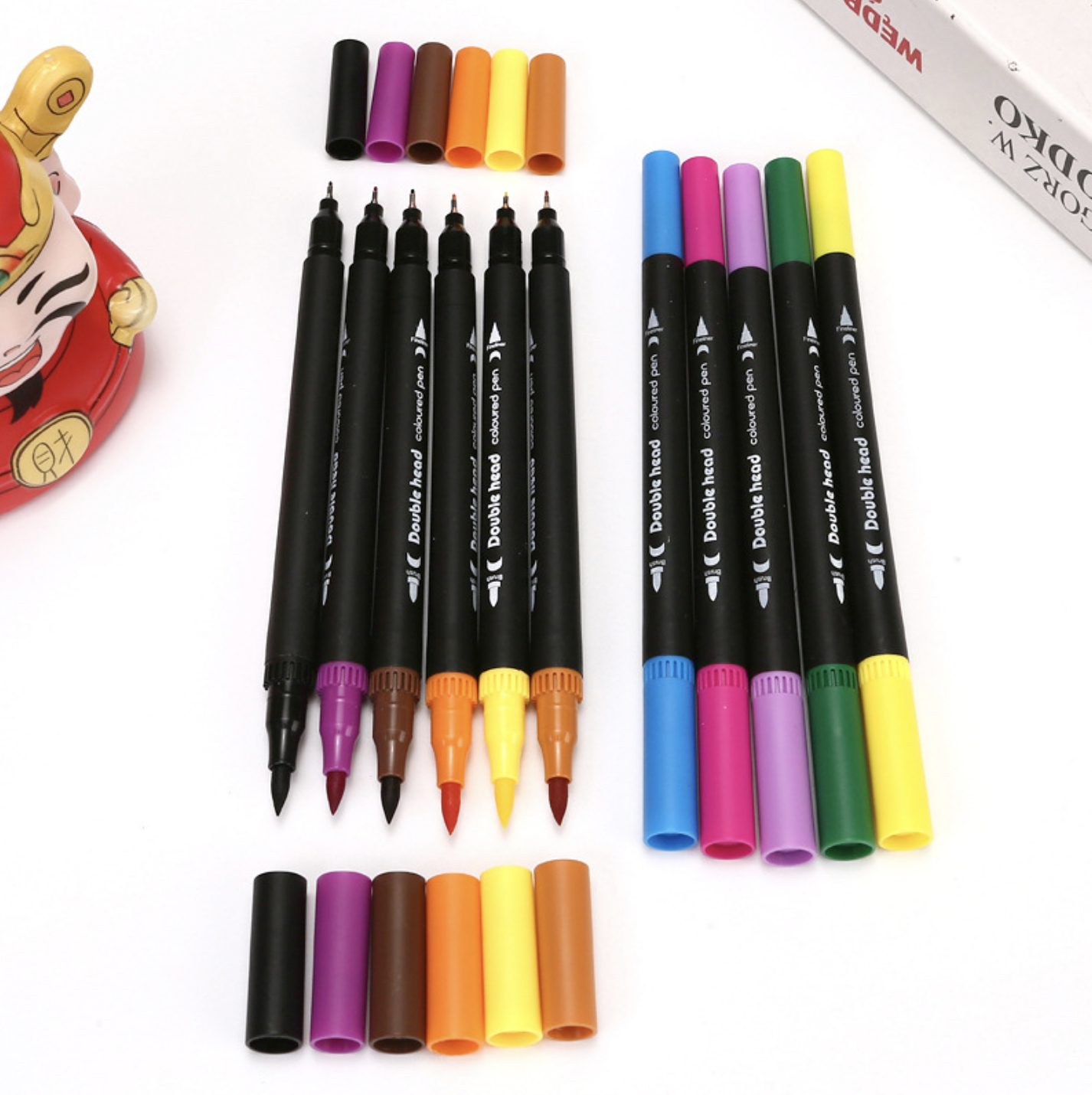 Детский набор акварельных маркеров для рисования 60 шт. двухсторонние в сумке на водной основе (Е500148) - фото 7