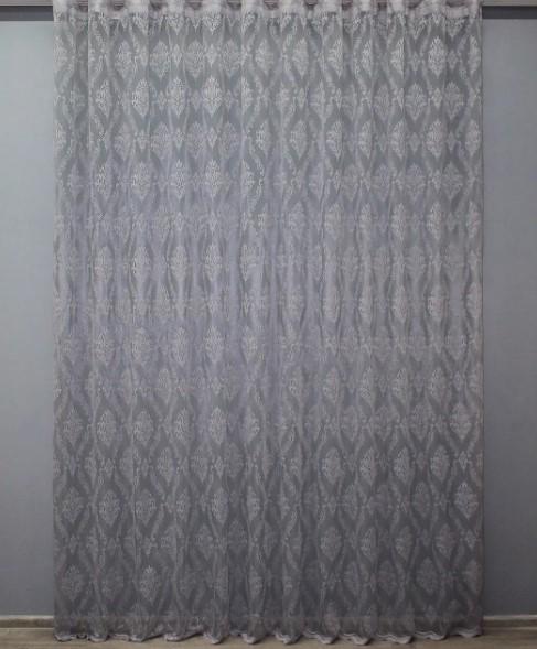 Тюль Корона жаккард Серый (1371т)