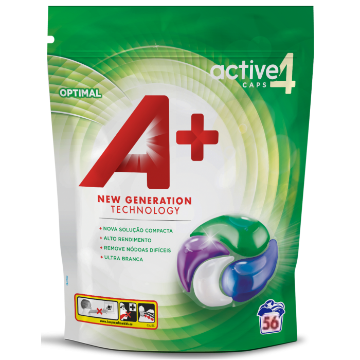 ᐉ Гель капсулы для стирки А+ 4в1 Optimal 56 шт.