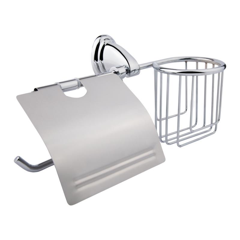 Держатель для туалетной бумаги и освежителя с крышкой Lidz (CRM)-113.03.02