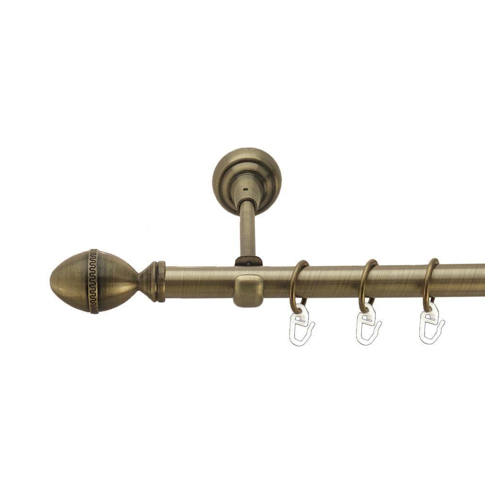 Карниз для штор Orvit Фарже однорядный гладкий 19 мм 160 см Антик (3993946)