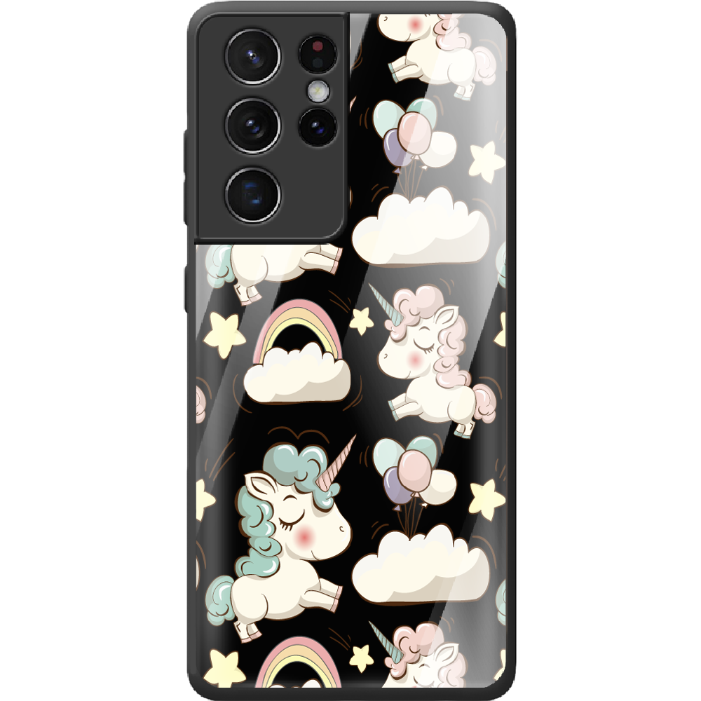 Чехол BoxFace Samsung G998 Galaxy S21 Ultra Unicorns Черный силикон со стеклом (41719-cc2-42231)