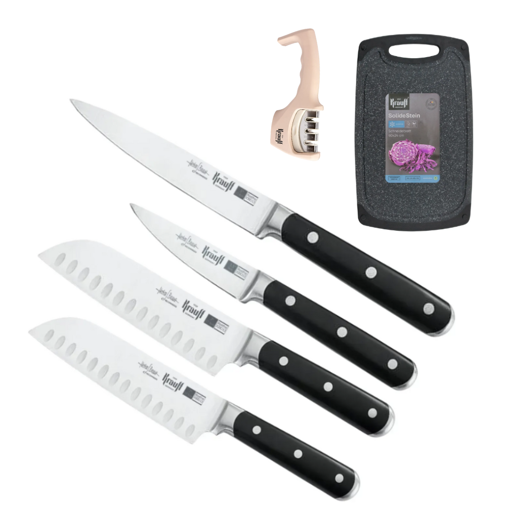 Набор ножей Krauff Prime Chef с точилкой для ножей и кухонными аксессуарами (55-333-633)