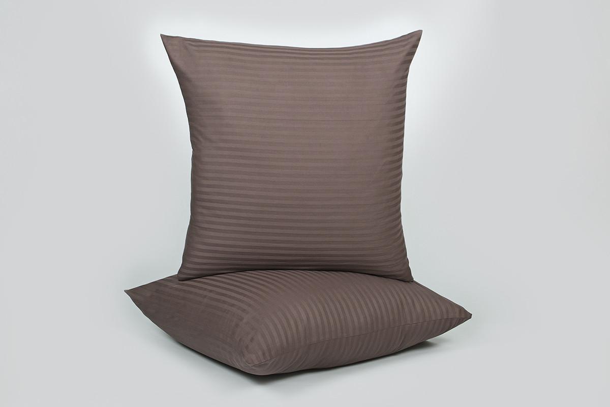 Наволочка Lotus Готель Сатин Страйп 1х1 40х40 2 шт. Коричневий (svt-2000022283564)