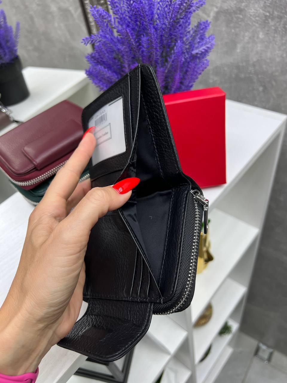 Кошелек кожаный женский в коробке на магните из натуральной кожи 12х10 см Черный (2350867656) - фото 7 Кошелек кожаный женский в коробке на магните из натуральной кожи 12х10 см Черный (2350867656) - фото 7