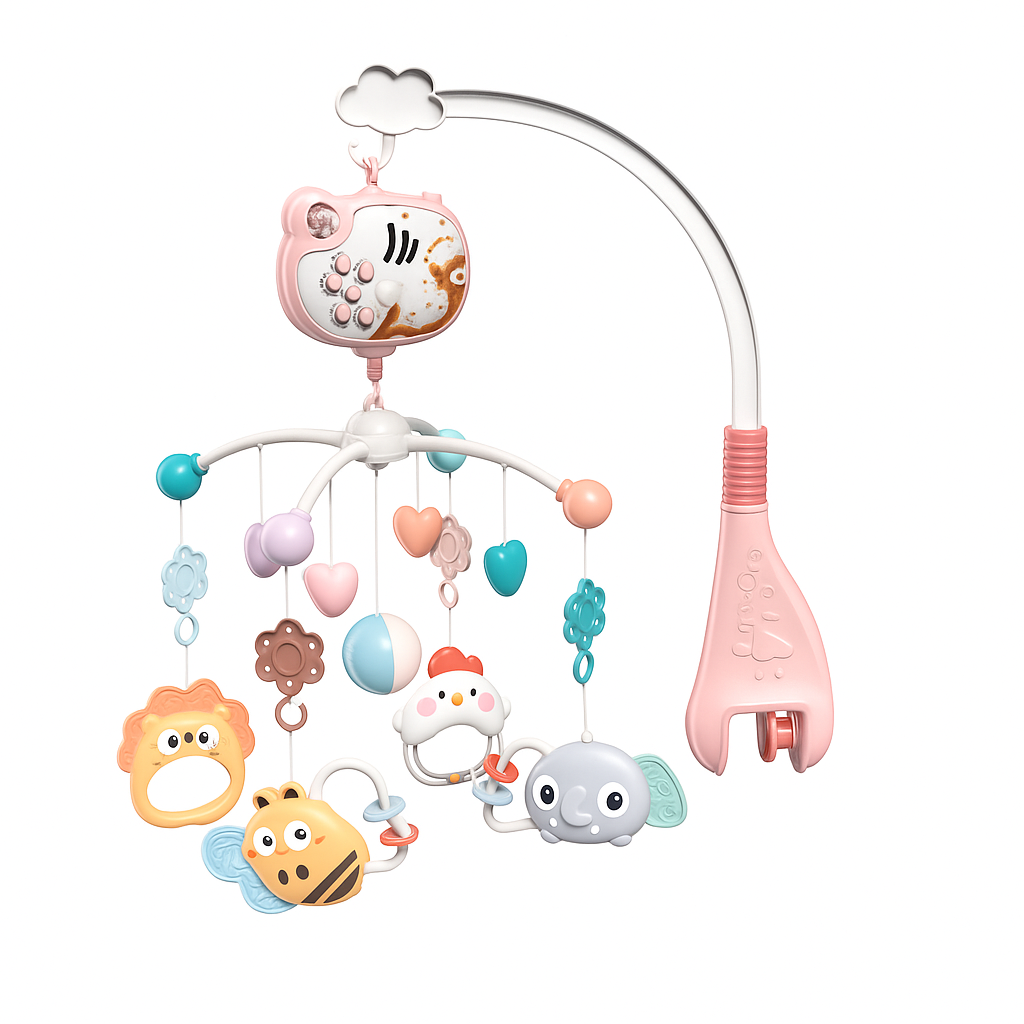 Карусель музыкальная Звездные сны WToys 32579 колыбельные на украинском/проектор Розовый (28161210)