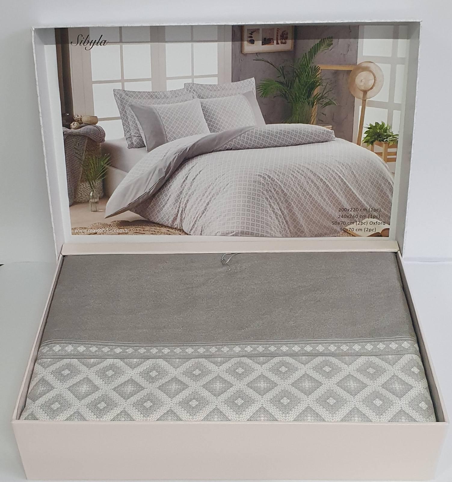 Комплект постельного белья Maison D'or Ранфорс Sibyla 200х220 Grey (CN5967)