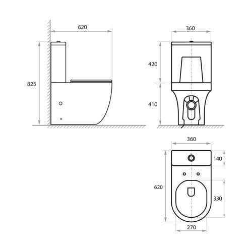 Унитаз-компакт напольный Koller Pool Twin безободоковый с крышкой и смывным бачком Белый (0570550119) - фото 2 Унитаз-компакт напольный Koller Pool Twin безободоковый с крышкой и смывным бачком Белый (0570550119) - фото 2