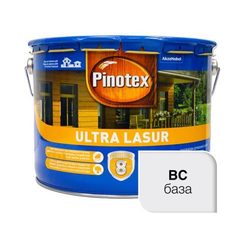 Покрытие декоративное для дерева Pinotex Ultra Lasur защита от УФ лучей водоотталкивающее 10 л Бесцветный (1823382918)