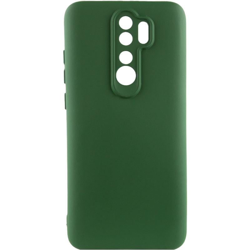 Противоударный чехол TPU GETMAN Liquid Silk Full Camera для Xiaomi Redmi Note 8 Pro Зеленый / Dark green